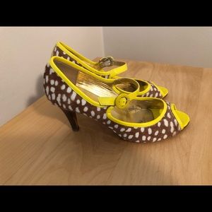 J Crew Animal Print Peeptoe Heals